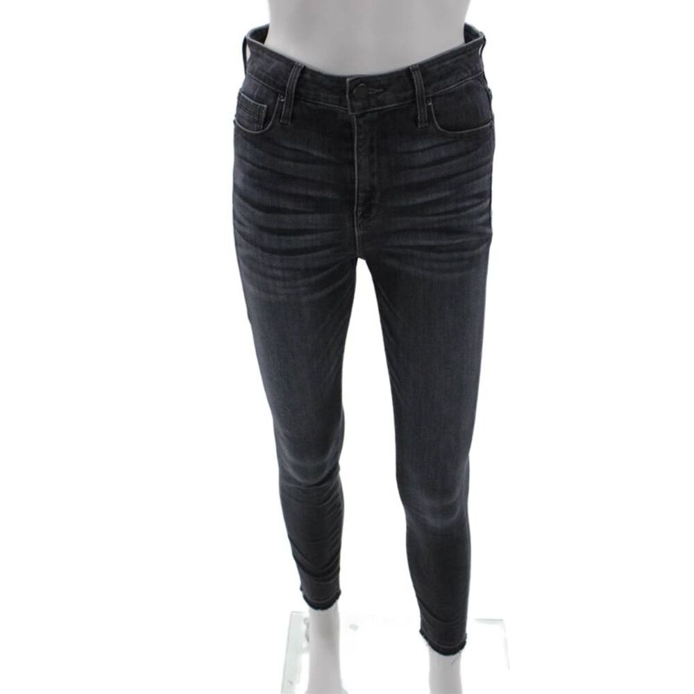 Parker Smith Women Ankle Skinny Jeans Dark Gray High Rise Button Size 26